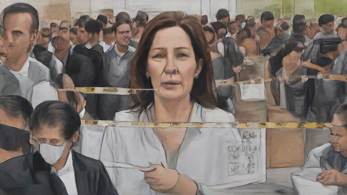 Ilustración editorial sobre seguridad: Claudia Sheinbaum: Homicidios dolosos disminuyeron 51% en 22 meses