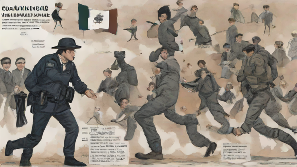 Ilustración editorial sobre seguridad: EU entrega a México tres fugitivos, uno de ellos presunto CJNG