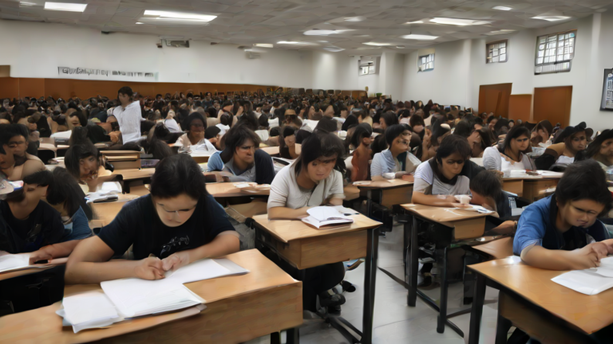 Ilustración editorial sobre sociedad: ¡Ya inició! Primeros aspirantes presentan el examen de control de la UNAM en León
