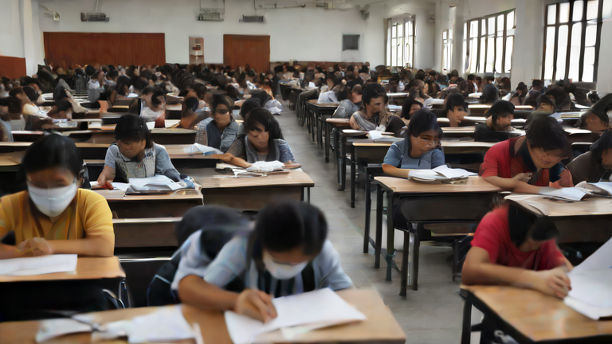 Ilustración editorial sobre sociedad: UNAM: Falta 45% de aspirantes en Guanajuato y Oaxaca para examen presencial