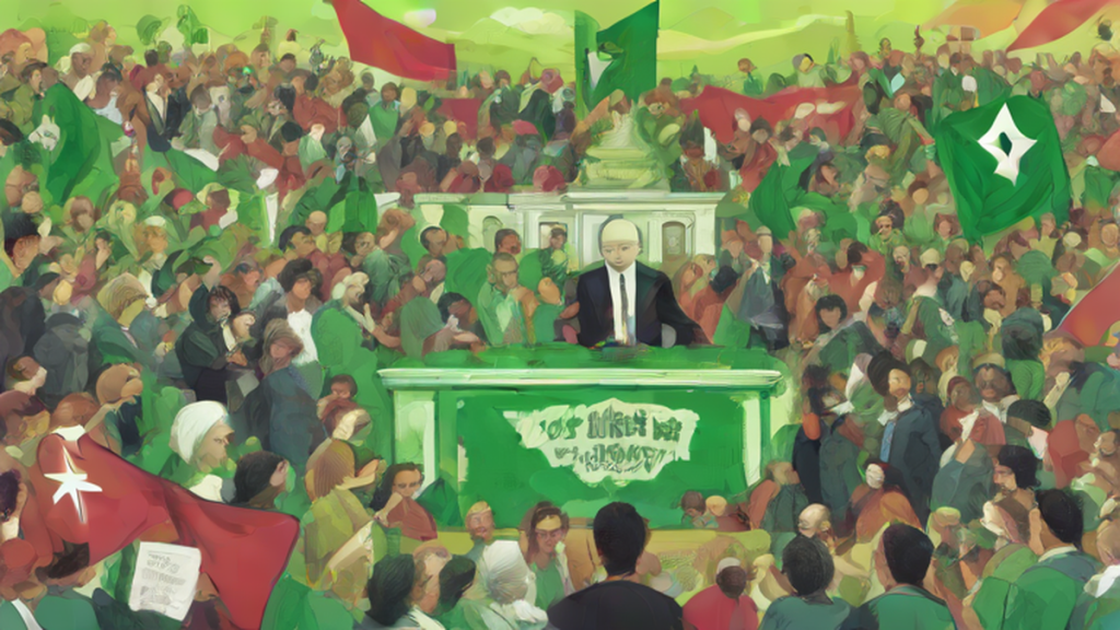 Ilustración editorial sobre política: Alianza Verde se declara independiente del gobierno de Abelardo De La Espriella